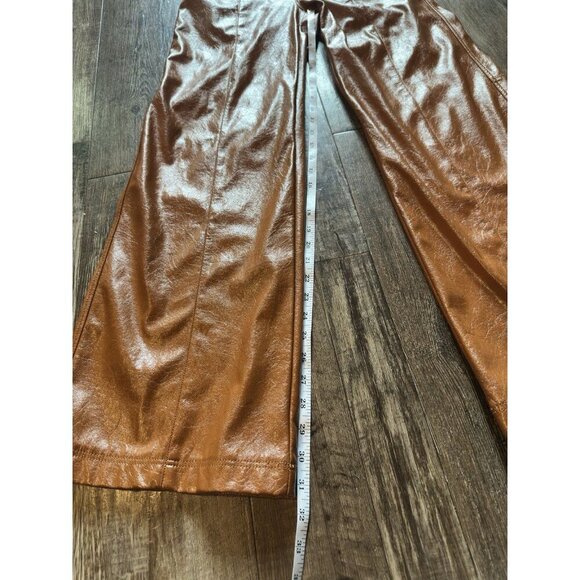 Free People Star Crossed Lovers Straight Leg Fuax Leather Pants in Twin Flame 0 - Picture 4 of 7